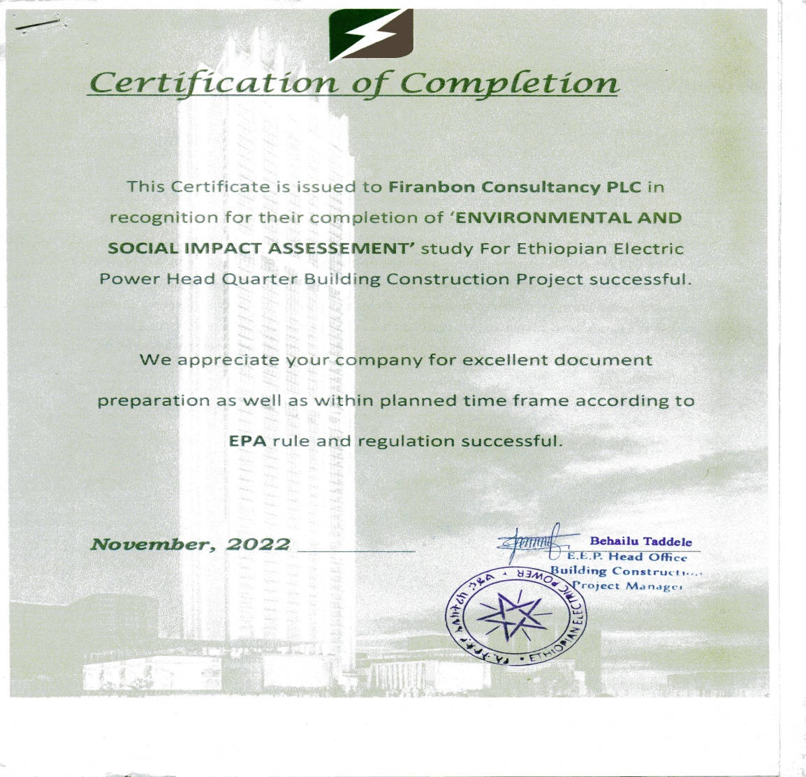 EEP Headquarters ESIA Assessment