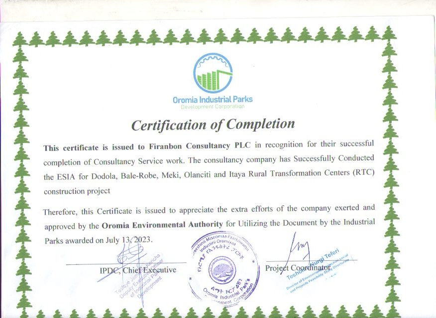 Oromia IPDC Compliance Document